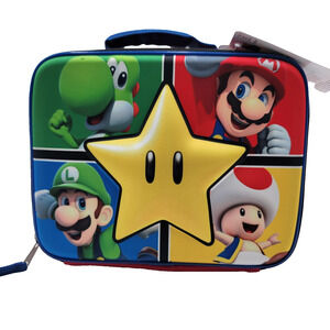 Nintendo Super Mario Insulated Lunch Box Kids Bioworld Star Luigi Yoshi Toad